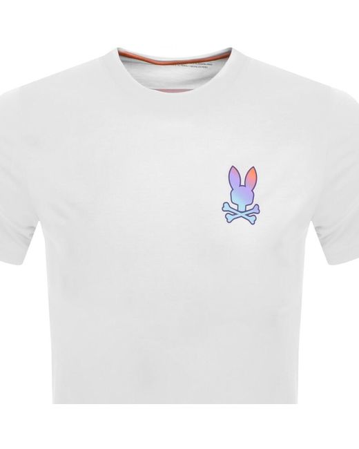 Psycho Bunny White Palm Springs Graphic T Shirt for men