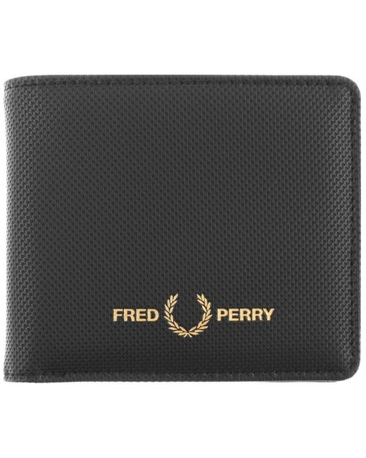 Fred Perry Pique Textured Bifold Wallet in Black for Men | Lyst