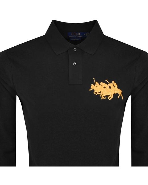 Ralph Lauren Black Long Sleeve Polo T Shirt for men