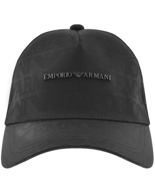 Armani Black Emporio Baseball Logo Cap for men