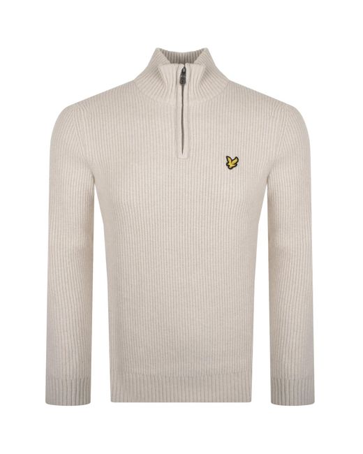 Lyle & Scott Gray Quarter Zip Jumper for men