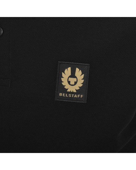 Belstaff Black Contrast Collar Polo T Shirt for men