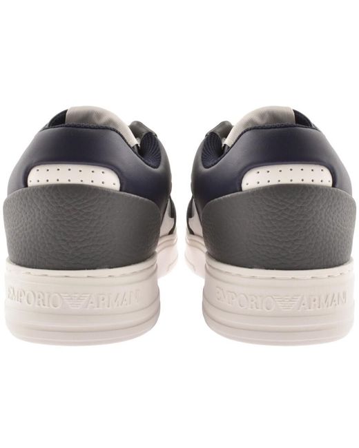 Armani Blue Emporio Logo Trainers for men