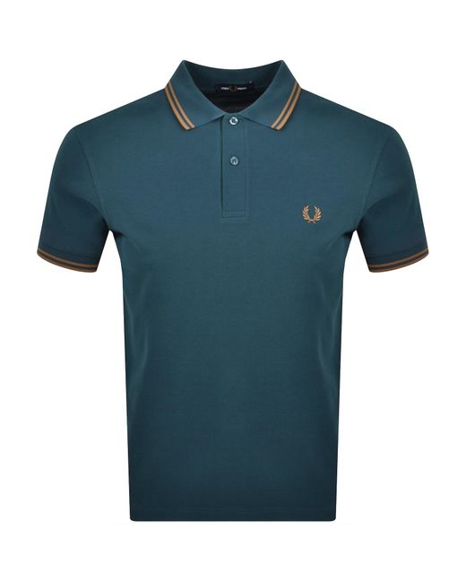 Fred Perry Blue Twin Tipped Polo T Shirt for men