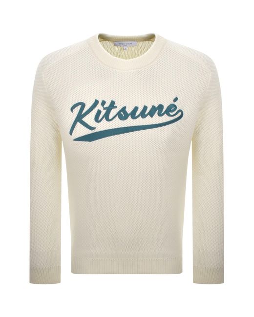 Maison Kitsuné Gray Logo Knit Jumper for men