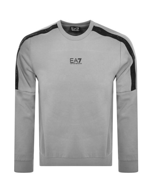 EA7 Gray Emporio Armani Logo Sweatshirt for men