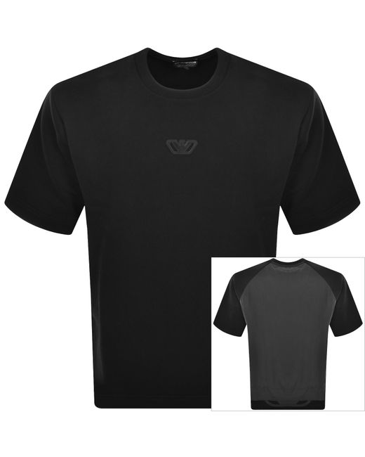 Armani Black Emporio Short Sleeve Sweatshirt for men