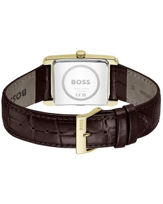 BOSS BUSINESS Brown Boss Principle Dress Leather Watch for men