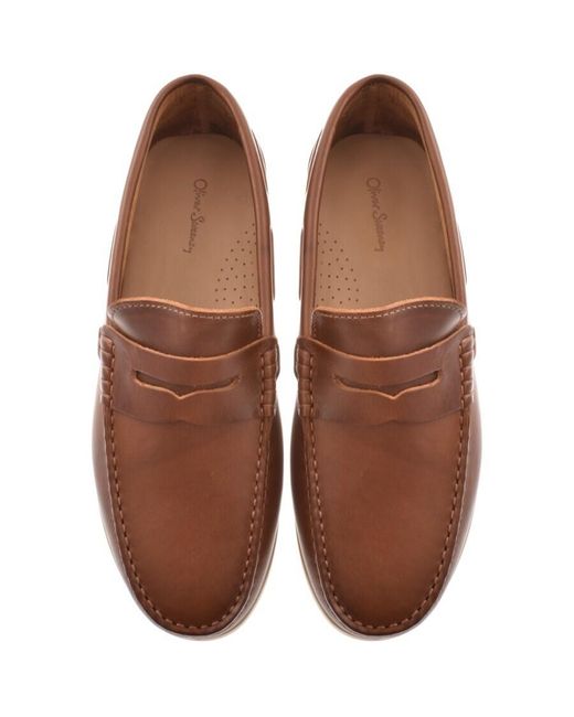 Oliver Sweeney Brown Menorca Loafer Shoes for men