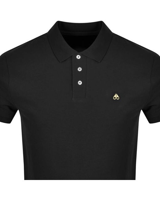 Moose Knuckles Black Short Sleeved Polo T Shirt for men