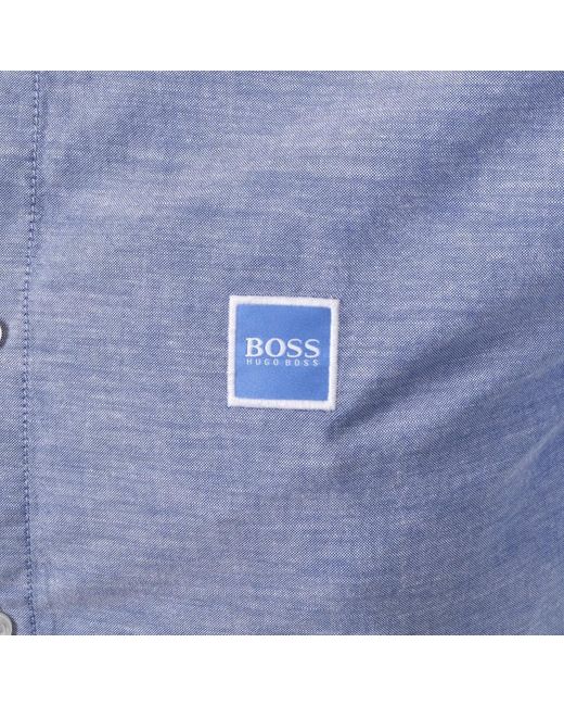 BOSS by HUGO BOSS Cotton Boss Mabsoot Long Sleeved Shirt in Blue for Men -  Lyst