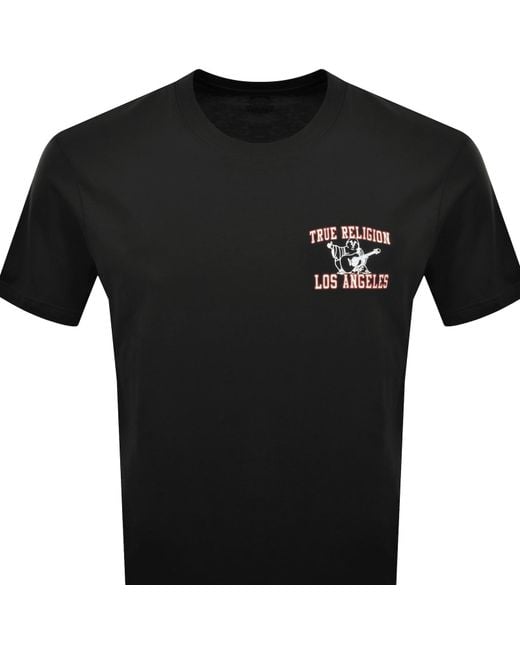 True Religion Black Mesh Print T Shirt for men