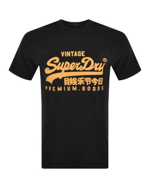 Superdry Cotton Heritage Logo T Shirt in Black for Men | Lyst