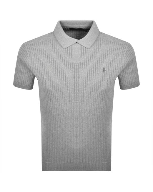Ralph Lauren Gray Knit Polo T Shirt for men