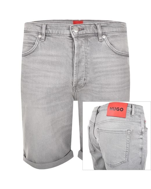 HUGO Gray 634 Denim Shorts Medium for men
