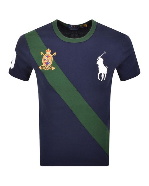 Ralph Lauren Blue Crew Neck Slim Fit T Shirt for men