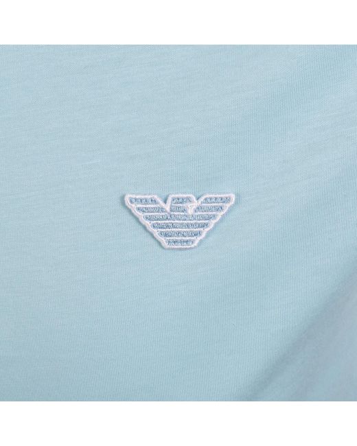 Armani Blue Emporio Logo T Shirt for men