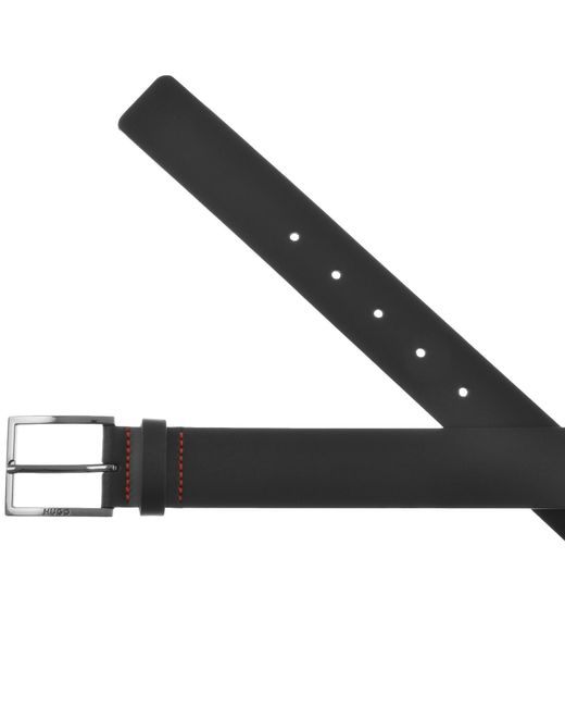 HUGO Black Geek Dress Leather Belt for men