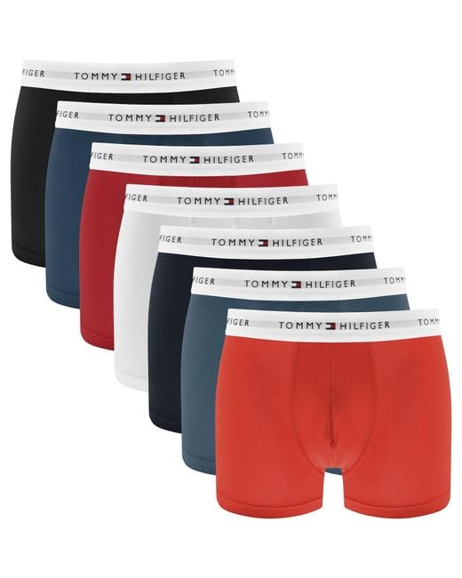 Tommy Hilfiger Red Underwear 7 Pack Trunks for men