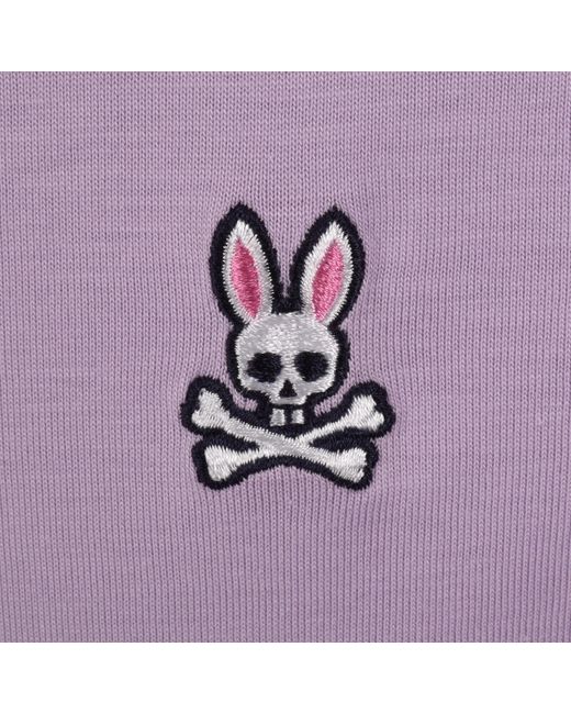 Psycho Bunny Purple Classic Crew Neck T Shirt for men
