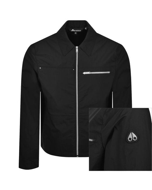Moose Knuckles Black Top Flight Overshirt for men