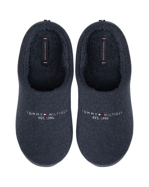 Tommy Hilfiger Blue Felt Slippers Desert Sky for men