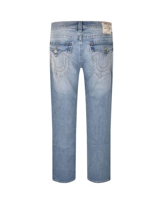 True Religion Blue Ricky Flap Jeans Mid Wash for men