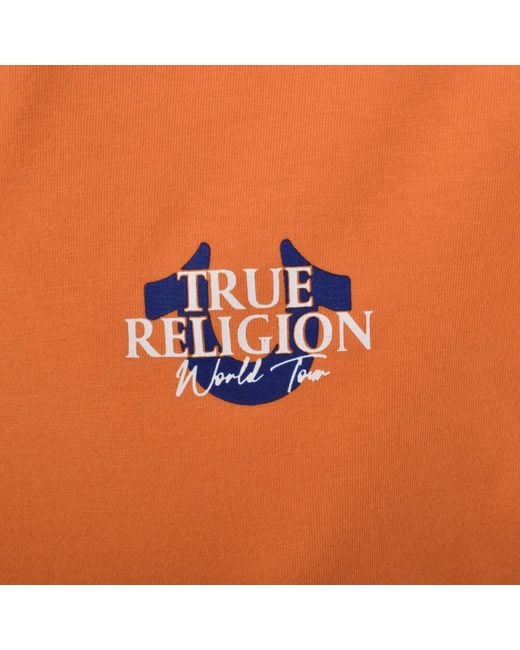 True Religion Orange World Tour T Shirt for men