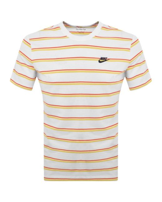 Nike White Club Stripe T Shirt for men