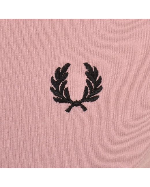 Fred Perry Pink Twin Tipped T Shirt for men