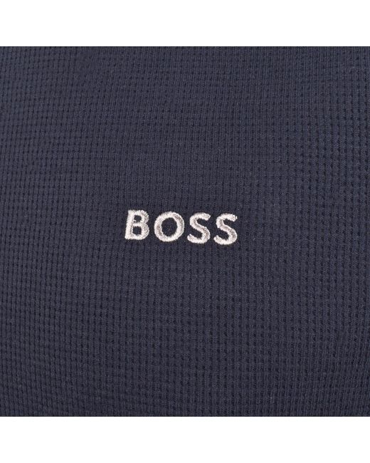 BOSS BUSINESS Blue Boss Waffle T Shirt for men