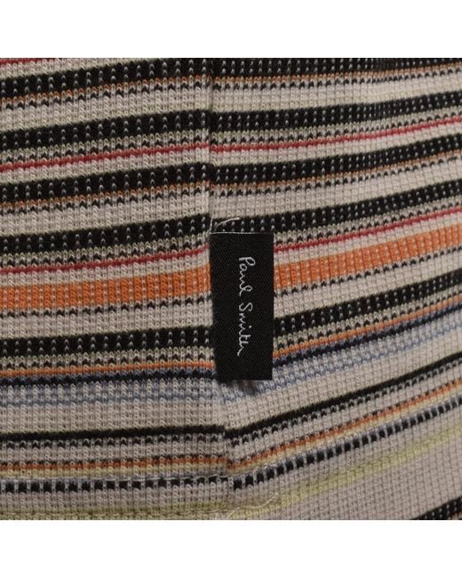 Paul Smith Gray Striped Regular Fit T Shirt for men