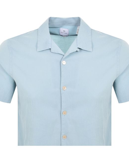 Paul Smith Blue Short Sleeved Regular Fit Shirt for men