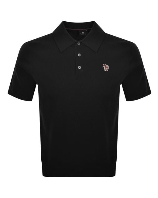 Paul Smith Black Knit Polo T Shirt for men