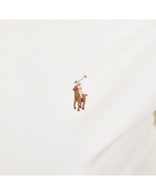 Ralph Lauren White Custom Slim Fit Polo for men