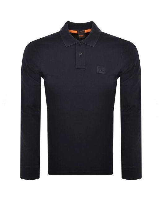 Boss Blue Boss Passerby Long Sleeved Polo T Shirt for men