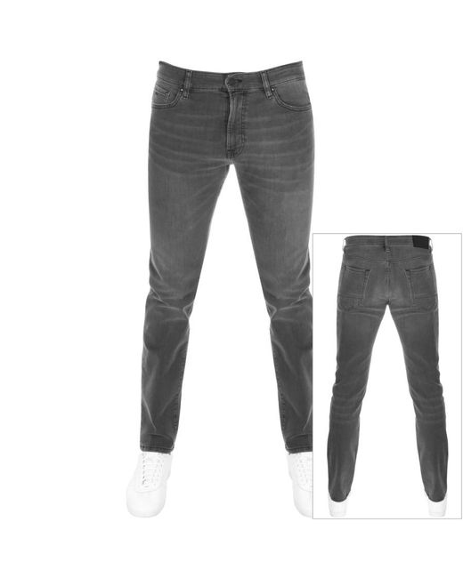 BOSS by HUGO BOSS Delaware Slim Fit Jeans Grey in Grey for Men | Lyst UK