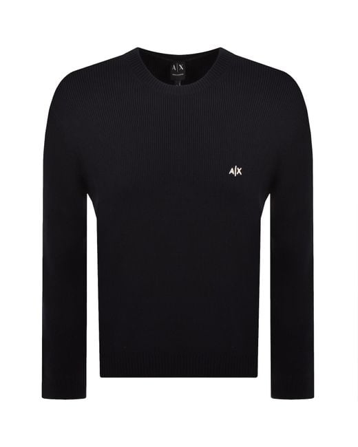 ARMANI EXCHANGE Black Knit Jumper Deep for men