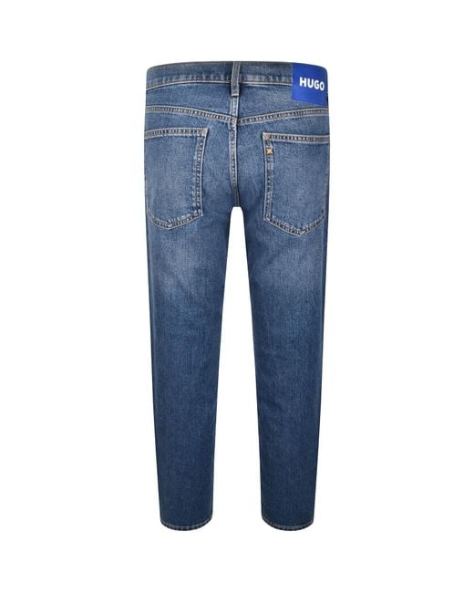 HUGO Blue Brody Tapered Mid Wash Jeans for men