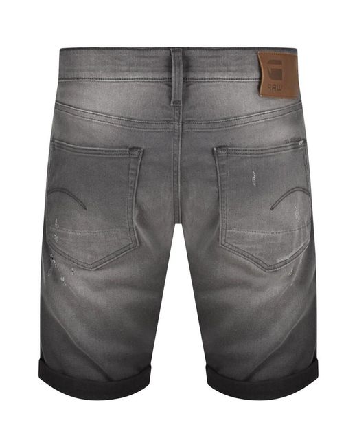 G-Star RAW Gray Raw 3301 Denim Shorts for men