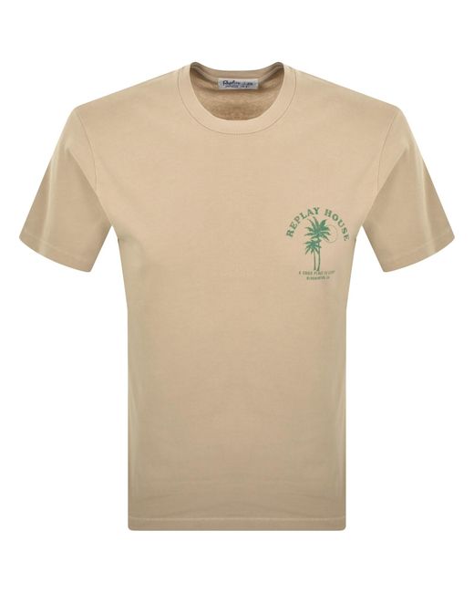 Replay Natural Graphic T Shirt for men