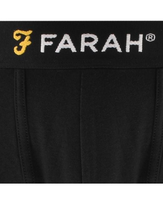 Farah Black Farah Saginaw 3 Pack Trunks for men