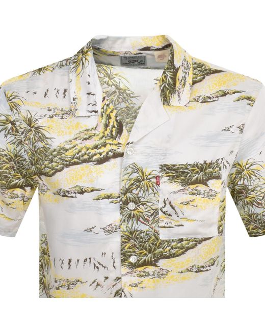 Levi's White Sunset Camp Short Sleeved Shirt for men