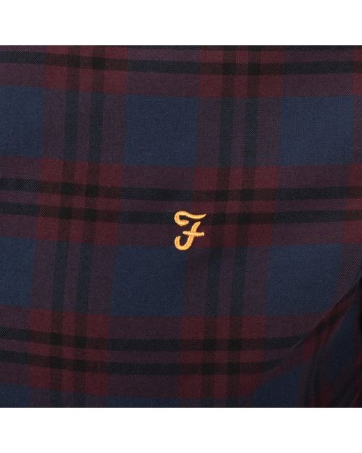 Farah Blue Farah Brewer Check Shirt for men