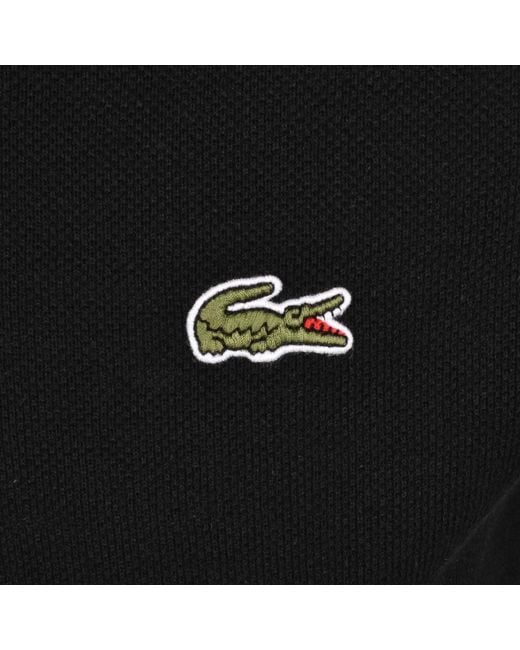 Lacoste Black Cotton Linen Polo for men