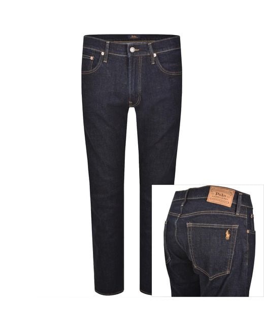 Ralph Lauren Blue Parkside Tapered Fit Dark Wash Jeans for men