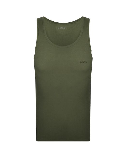 BOSS BUSINESS Green Boss 3 Pack Classic Rib Vests for men