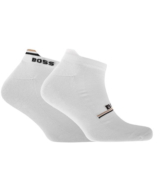 BOSS BUSINESS White Boss 2 Pack Ankle Socks for men