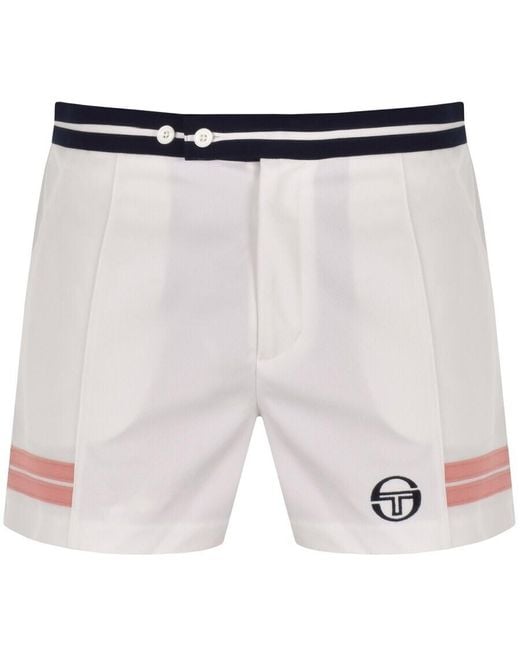 Sergio Tacchini White Supermac Tennis Shorts for men