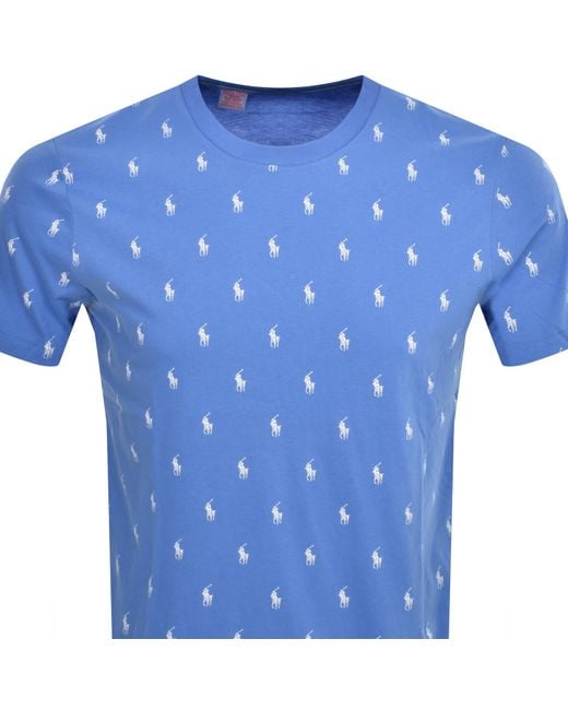 Ralph Lauren Blue Logo Crew Neck T Shirt for men